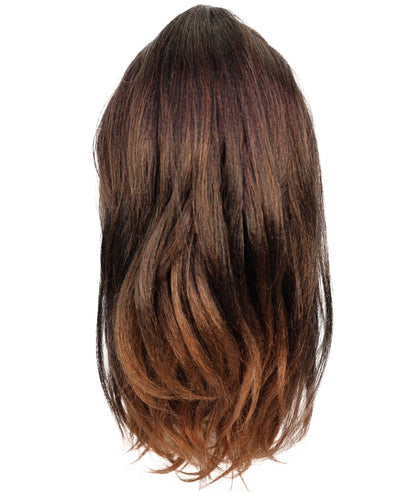 HPO Adult Men’s Pirate Warrior Inspired Long Brown Wig, Beard-Mustache set | Halloween and Cosplay Wig | Flame-retardant Synthetic Fiber