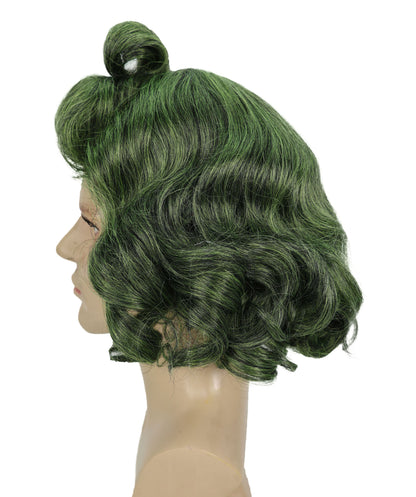 Oompa Loompa Factory Worker Wig – Green Curly Costume Wig for Adults & Kids – Chocolate Factory Worker Halloween Accessory – Willy-Inspired Character Wig for Cosplay & Dress-Up
