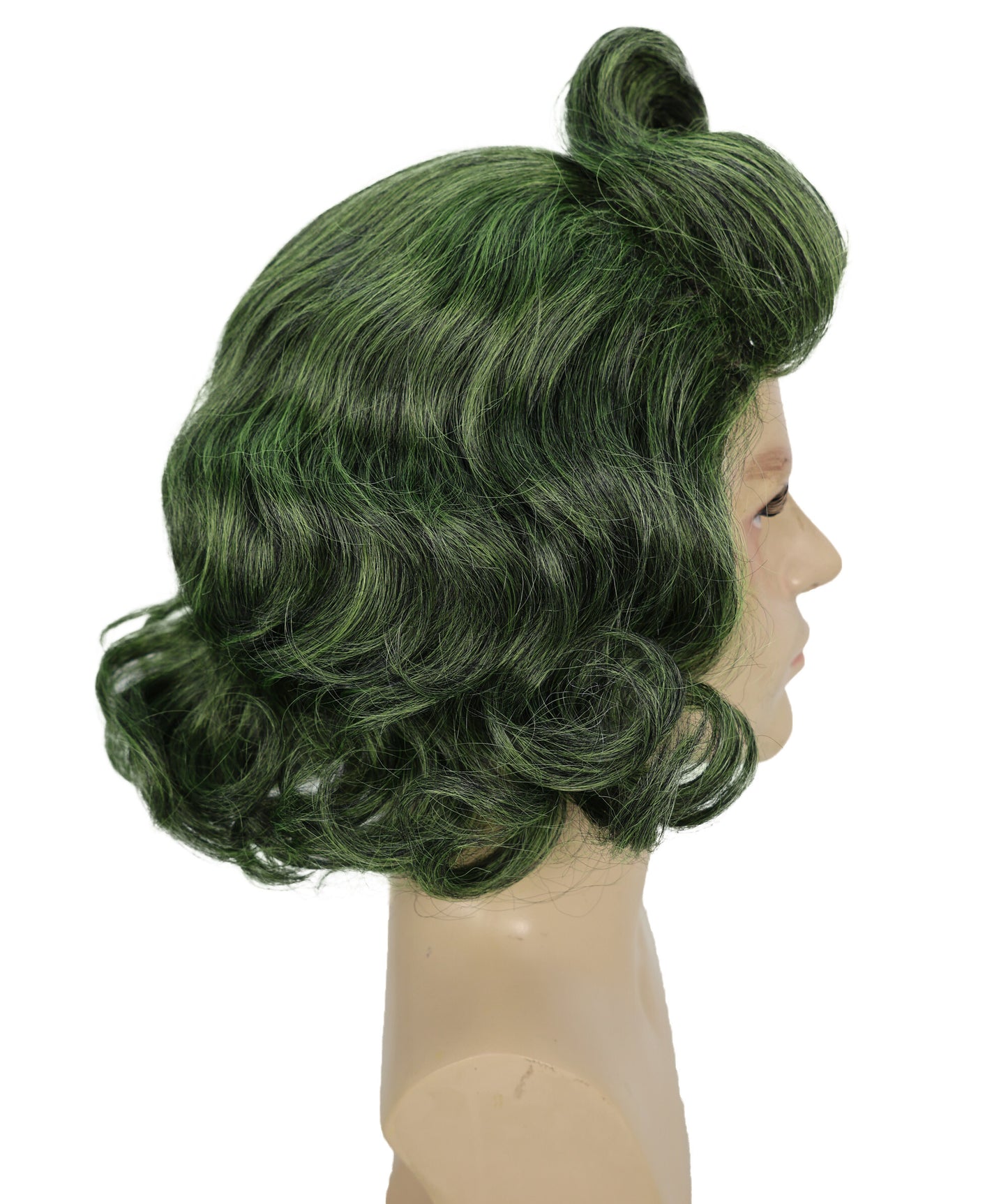 Oompa Loompa Factory Worker Wig – Green Curly Costume Wig for Adults & Kids – Chocolate Factory Worker Halloween Accessory – Willy-Inspired Character Wig for Cosplay & Dress-Up