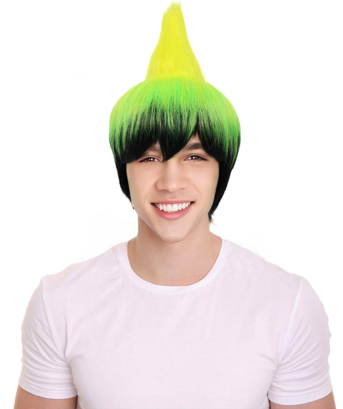 HPO Men Ao no Exorcist Amaimon Cosplay Multiple Wigs, Anime-Inspired Short Bob Style Wig, Breathable Capless Cap, Flame-retardant Synthetic Fiber