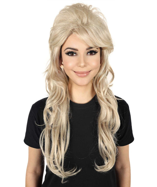HPO Women's 60's Beauty Queen Wig | Retro Vintage Costume Wig for Halloween Cosplay & Parties | Classic Beehive Style | Comfortable Breathable Cap | Perfect for 1960s Themed Events