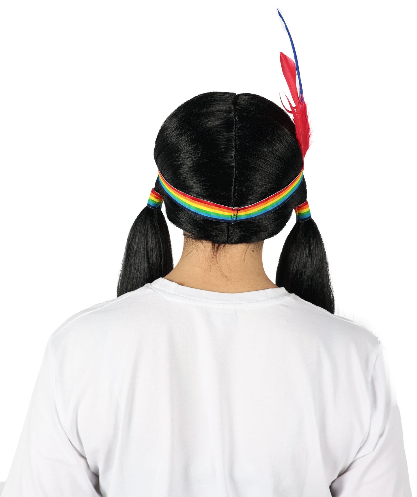 HPO Women Indian Princess Wig | Elegant Long Black Wig for Cosplay, Halloween & Themed Parties | Soft Silky Texture | Comfortable & Breathable Cap for All-Day Wear