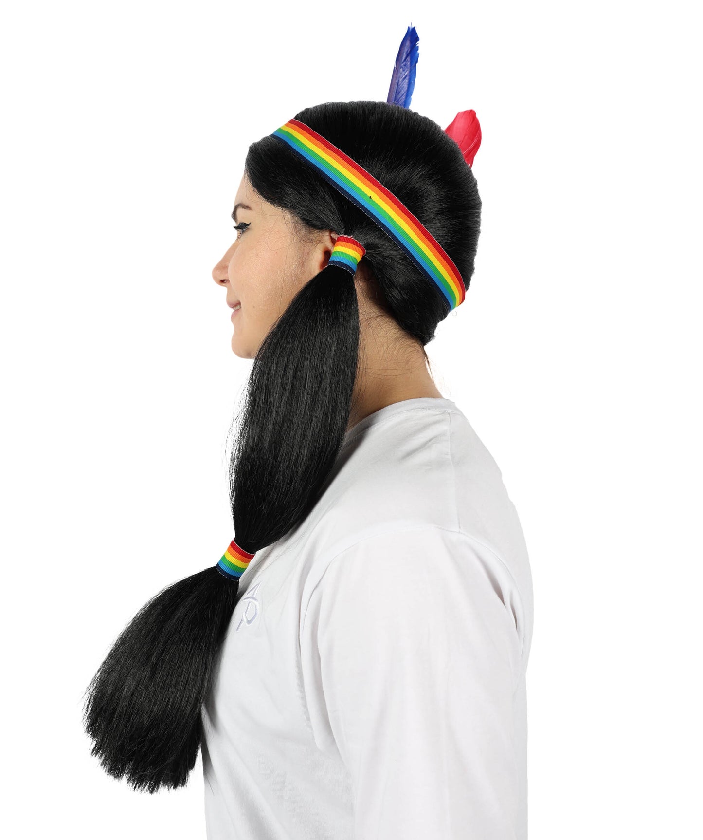 HPO Women Indian Princess Wig | Elegant Long Black Wig for Cosplay, Halloween & Themed Parties | Soft Silky Texture | Comfortable & Breathable Cap for All-Day Wear