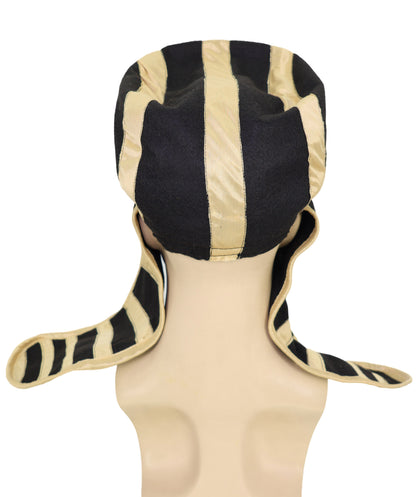 HPO Adult Men's Pharaoh Fake Beard & Head Cap – Self-Adhesive Mustaches for Halloween & Cosplay