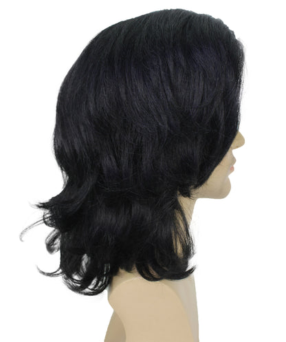 HPO Men's Black and White Medium Hair Wig | Tokyo Revengers Cosplay | Harajuku Hairpiece | Heat-Resistant Synthetic Fiber | Perfect for Cosplay Anime Conventions or Themed Parties | Adjustable & Comfortable Fit
