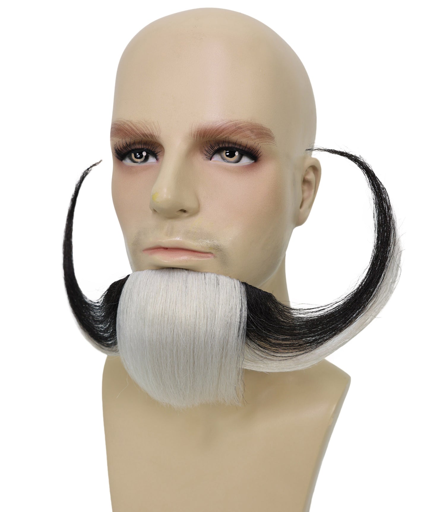 HPO Adult Men’s Black and White Beard – Realistic Facial Hair for Cosplay & Halloween