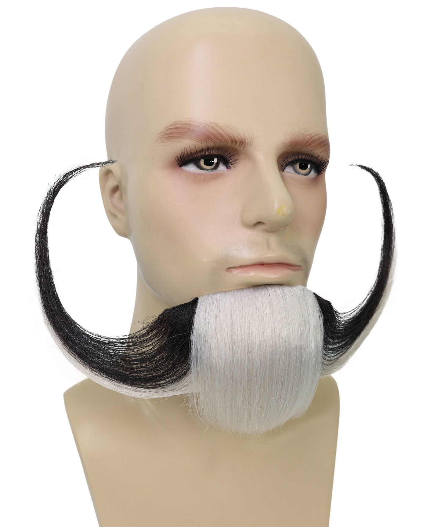 HPO Adult Men’s Black and White Beard – Realistic Facial Hair for Cosplay & Halloween