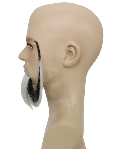 HPO Adult Men’s Black and White Beard – Realistic Facial Hair for Cosplay & Halloween