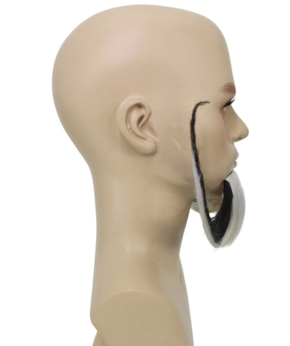HPO Adult Men’s Black and White Beard – Realistic Facial Hair for Cosplay & Halloween