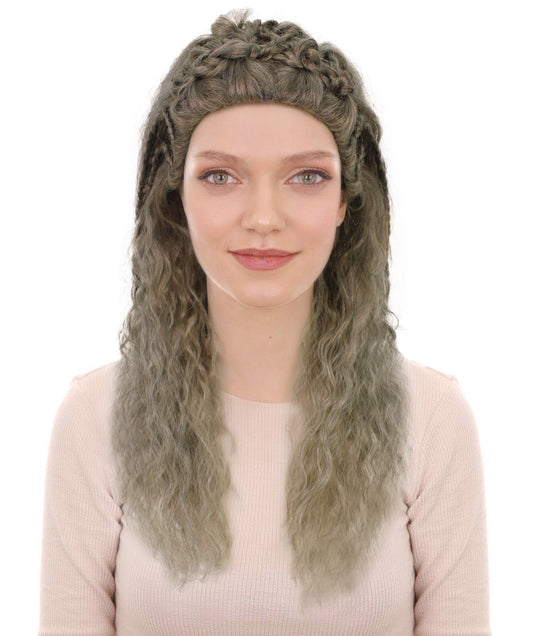 HPO Women Lagertha Wavy Multiple Wig–Inspired by Vikings (2013–2020), Perfect for Halloween and Costume Parties –Realistic Braided Design, Premium Quality, and Comfortable Fit!