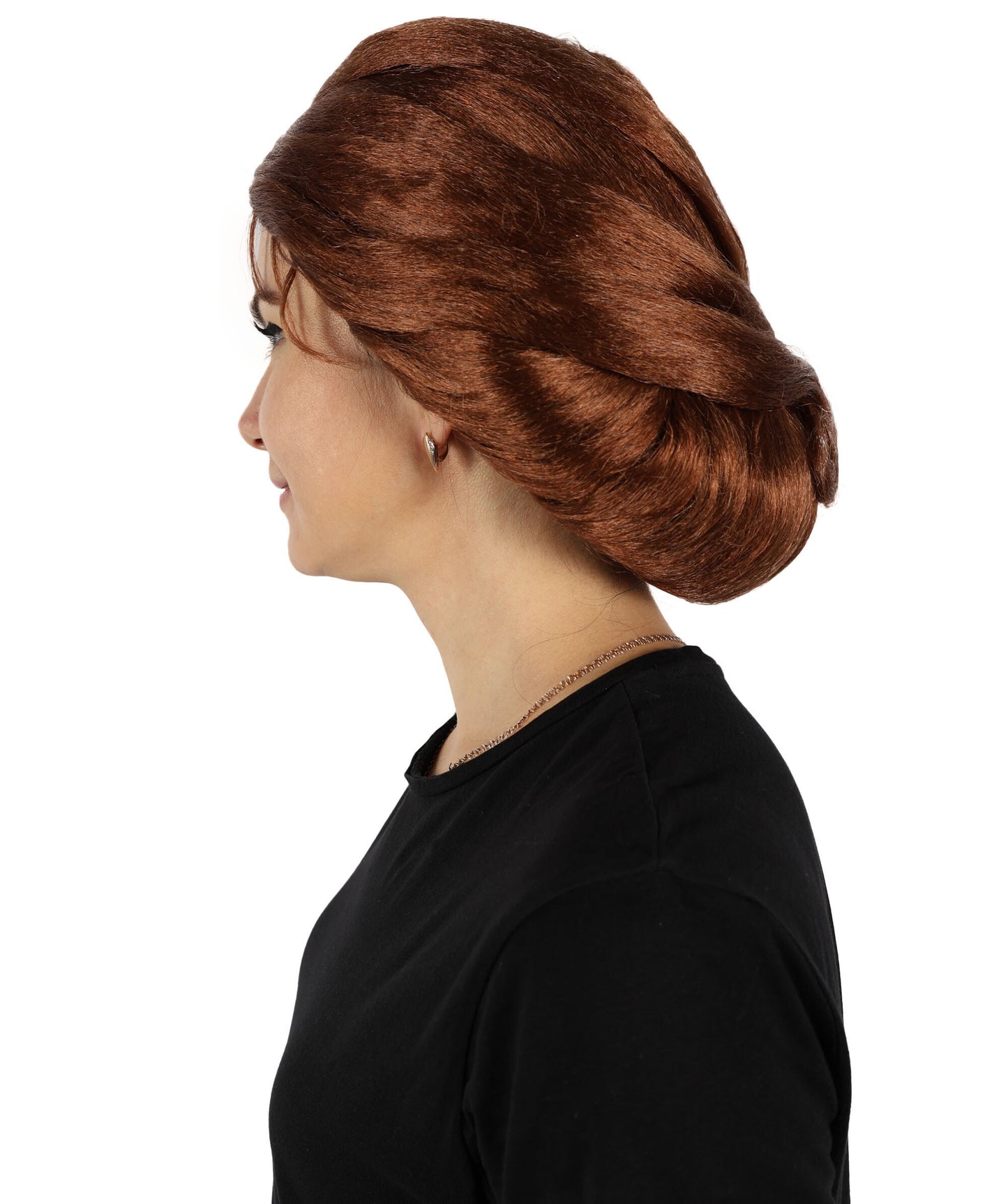 HPO Women Lace Front Custom Brown Wig – Premium Handcrafted Wigs with Natural Look – Includes Small Flower Accessories – Perfect for Cosplay, Fashion and Special Occasions – Adjustable