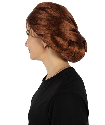 HPO Women Lace Front Custom Brown Wig – Premium Handcrafted Wigs with Natural Look – Includes Small Flower Accessories – Perfect for Cosplay, Fashion and Special Occasions – Adjustable
