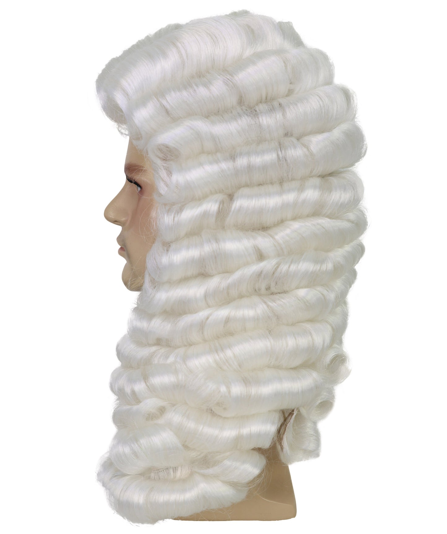 Male Wig Judge – White Wavy Wigs for Courtroom & Themed Events,Not Included sunglass, Premium Breathable Capless Cap with Flame Retardant Synthetic Fiber Hair