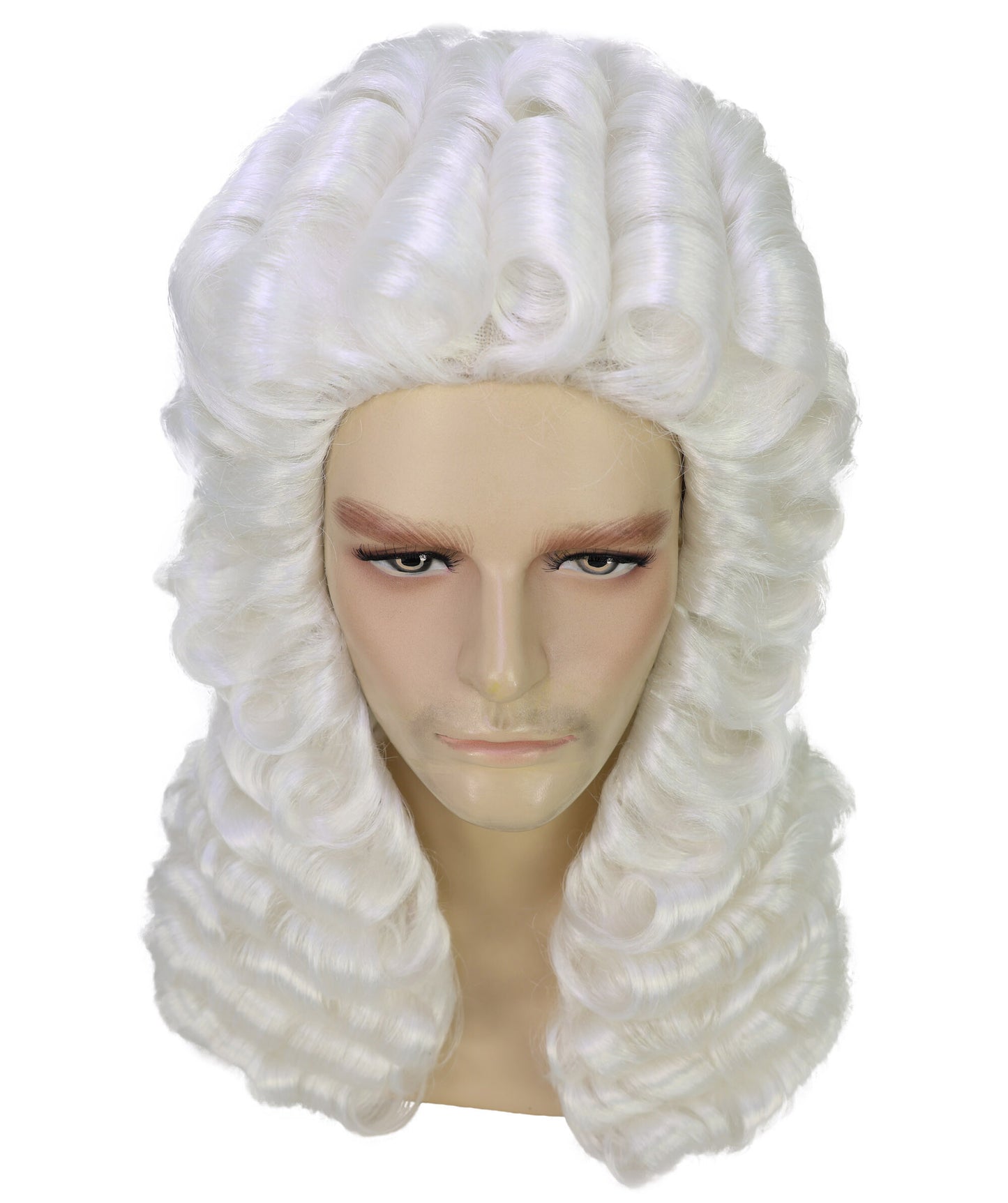 Male Wig Judge – White Wavy Wigs for Courtroom & Themed Events,Not Included sunglass, Premium Breathable Capless Cap with Flame Retardant Synthetic Fiber Hair