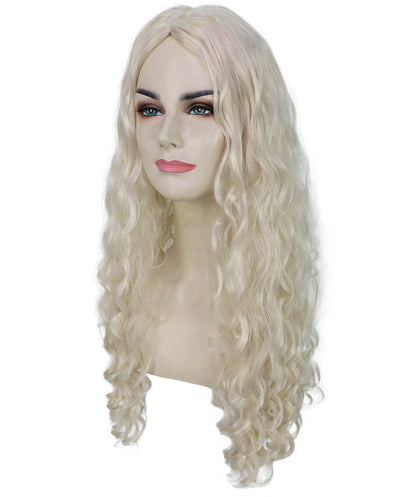 HPO Female WIG Blonde Long Wavy – Gorgeous Wig for Costumes, Perfect for Costumes, Cosplay and Halloween Retro Themed Events
