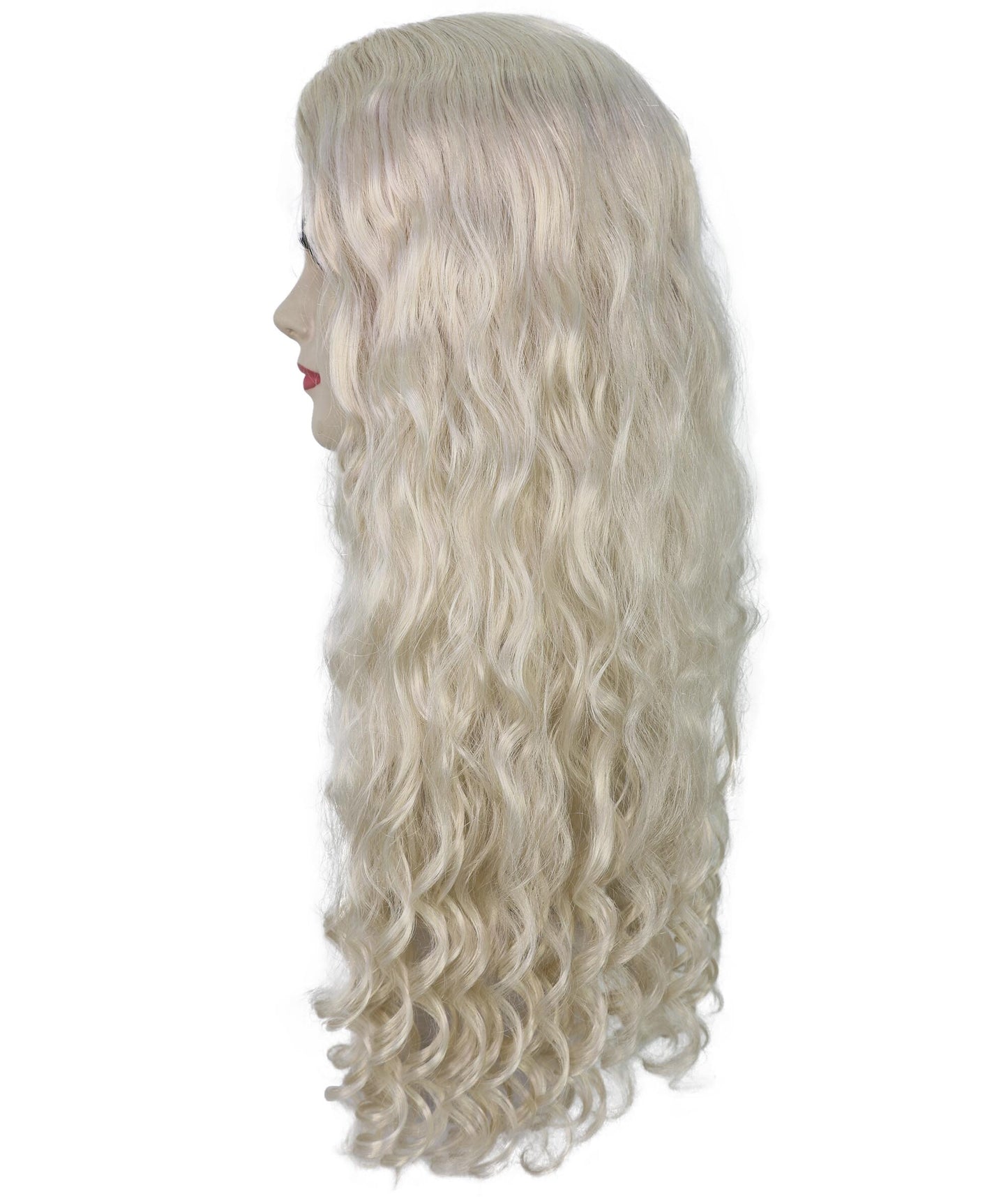 HPO Female WIG Blonde Long Wavy – Gorgeous Wig for Costumes, Perfect for Costumes, Cosplay and Halloween Retro Themed Events