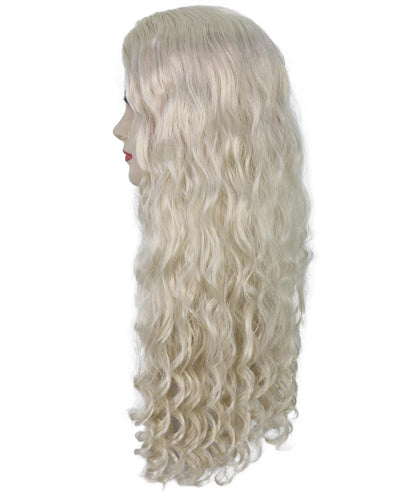 HPO Female WIG Blonde Long Wavy – Gorgeous Wig for Costumes, Perfect for Costumes, Cosplay and Halloween Retro Themed Events