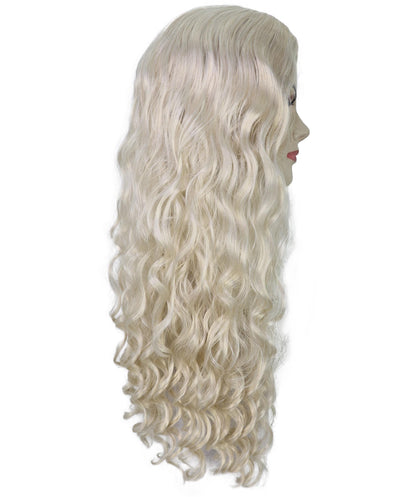 HPO Female WIG Blonde Long Wavy – Gorgeous Wig for Costumes, Perfect for Costumes, Cosplay and Halloween Retro Themed Events