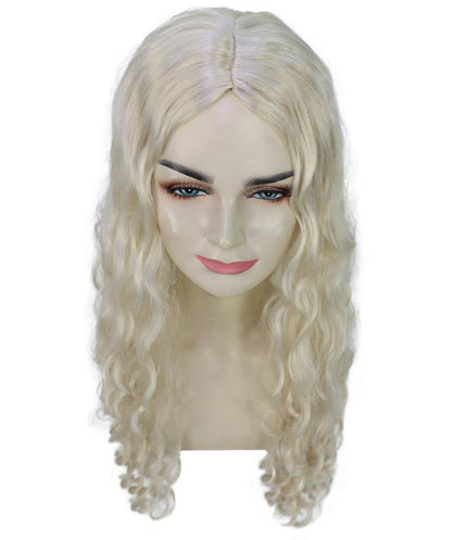HPO Female WIG Blonde Long Wavy – Gorgeous Wig for Costumes, Perfect for Costumes, Cosplay and Halloween Retro Themed Events