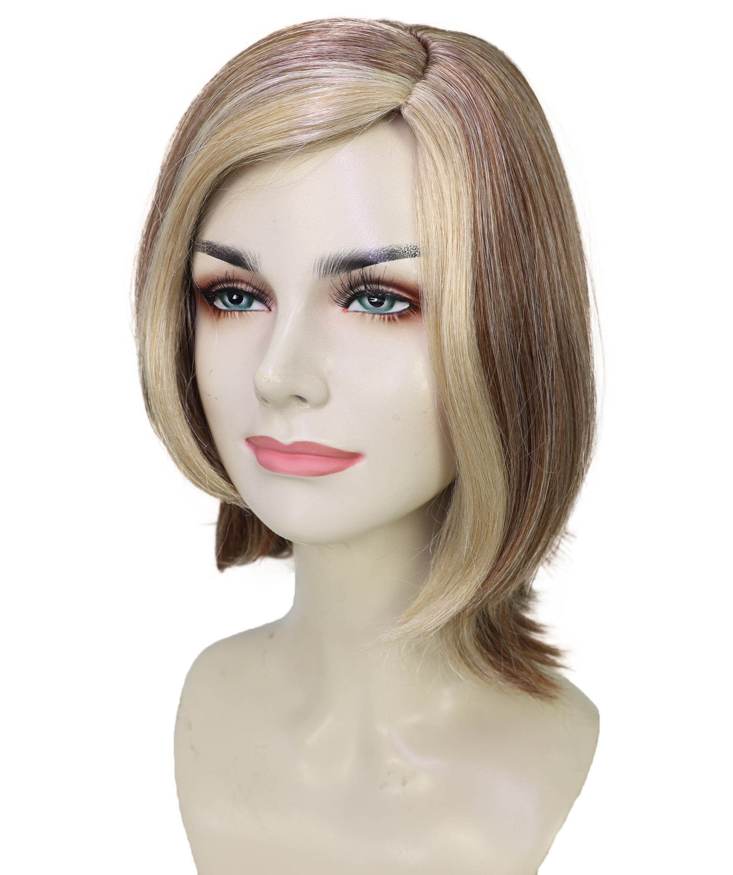 HPO Women 90's Short Layered – Straight Multiple Wig,  Adjustable Fit Lightweight Synthetic Fiber, Perfect for 90s-Them,Halloween Cosplay and Retro Events