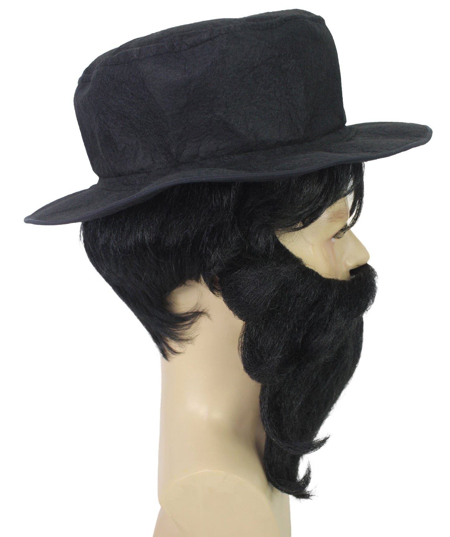 HPO  Men Twisted Circus Scoundrel Black Head Beard & Moustache – Perfect Costume Accessory, Halloween and Themed Events