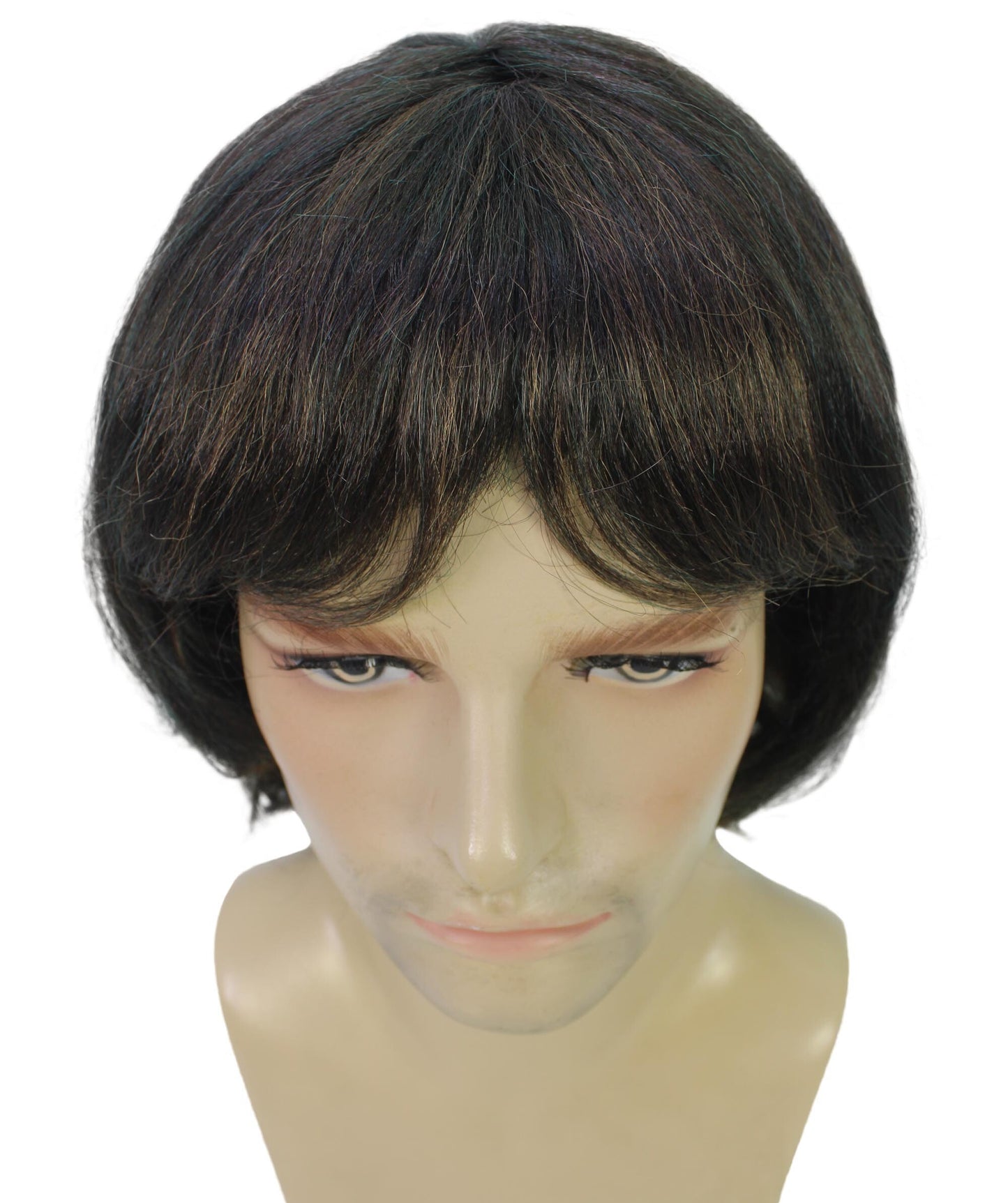 HPO Men's Singer-Inspired Wavy Medium Brown | Halloween and Party Wig | Flame-retardant Synthetic Fiber