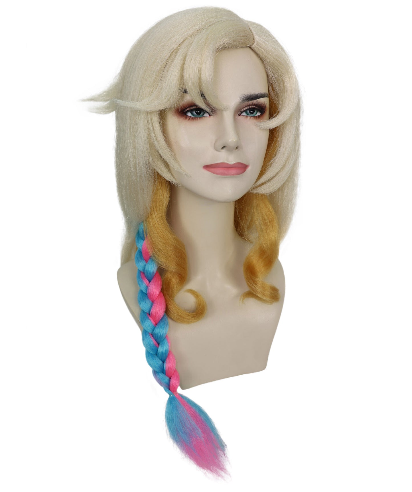 HPO Adult Women's Genshin Impact Xilonen Natlan Multiple Wig | 60cm Long Mixed Color Synthetic Wig Adjustable Cap for Secure Fit | Perfect for  Parties Halloween