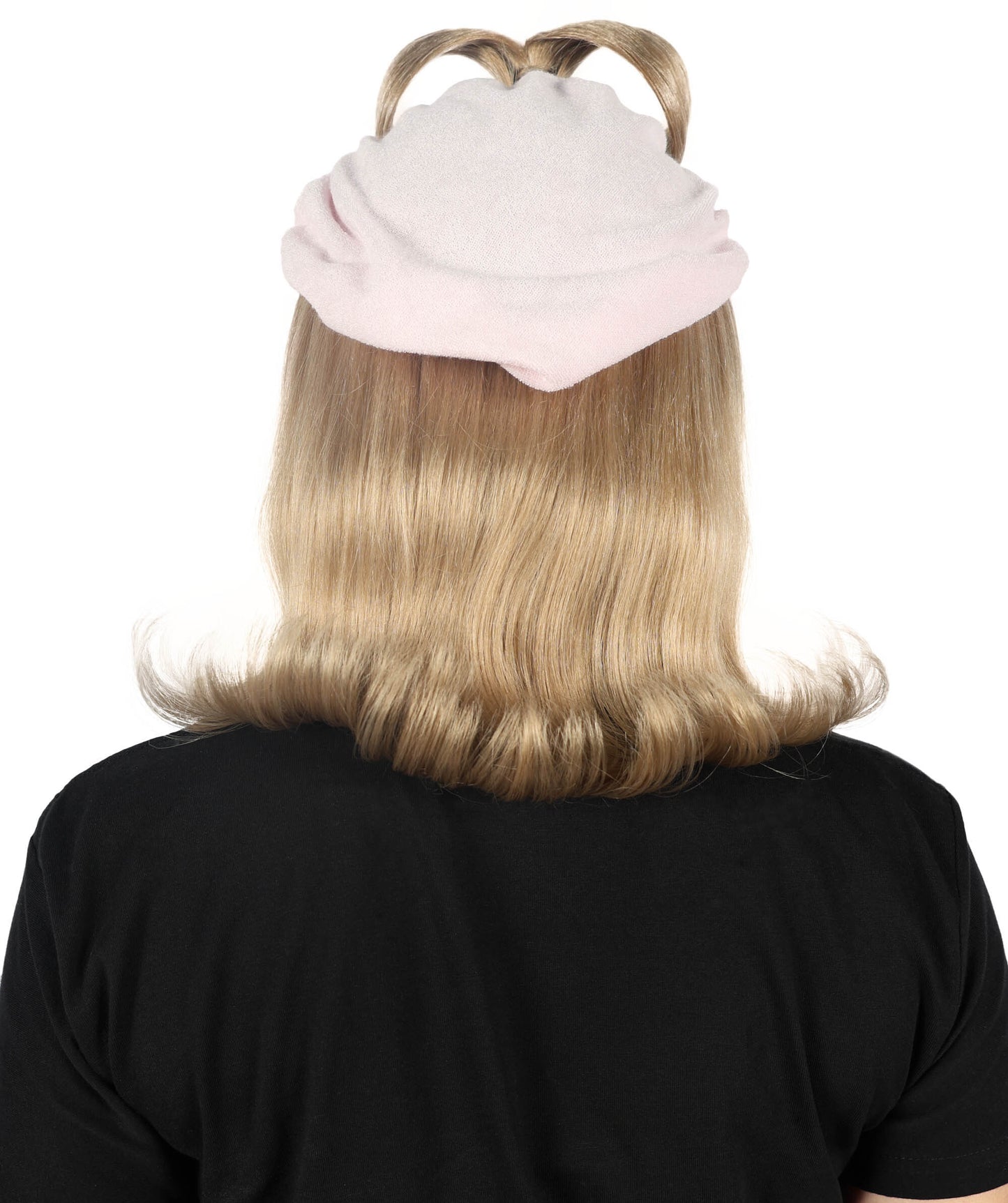 HPO Women's Spanish Singer Inspired Cute Medium Blonde Wig with Ears & Bow | Halloween and Cosplay Wig | Flame-retardant Synthetic Fiber