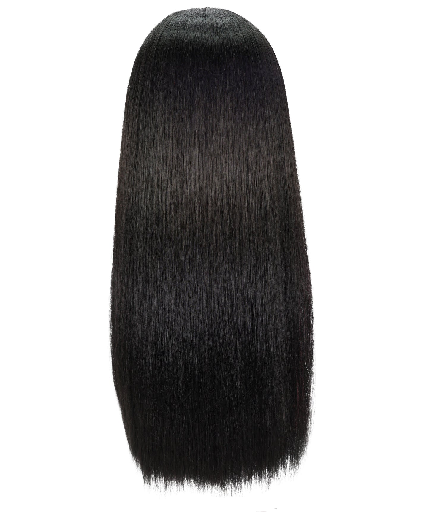 HPO Women’s Long Straight Black and Pink Two-Tone Wig | Halloween and Cosplay Wig | Flame-retardant Synthetic Fiber