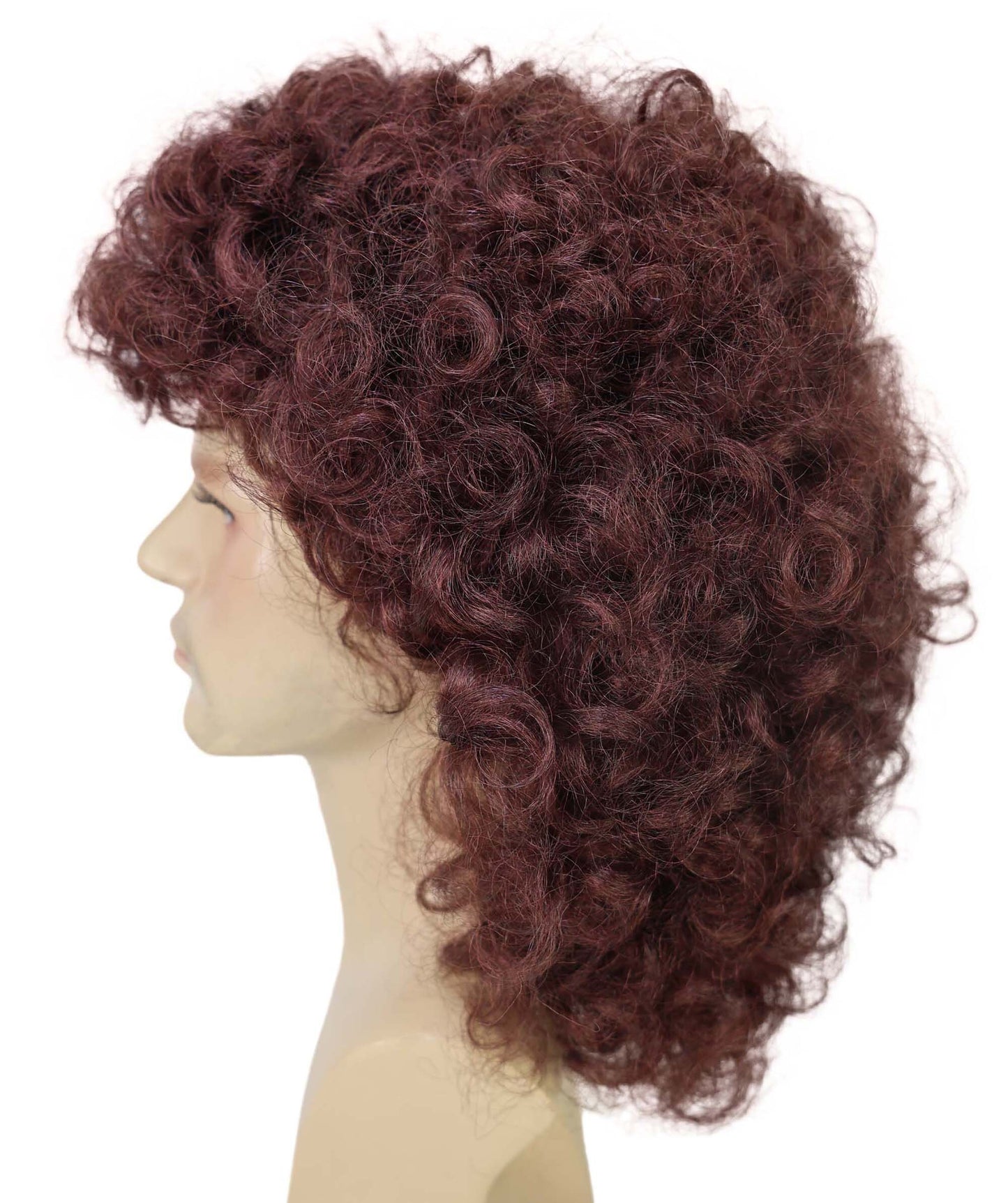 HPO Men’s May Queen Guitar Hero Dark Brown Afro Wig | Halloween and Cosplay Wig | Flame-retardant Synthetic Fiber