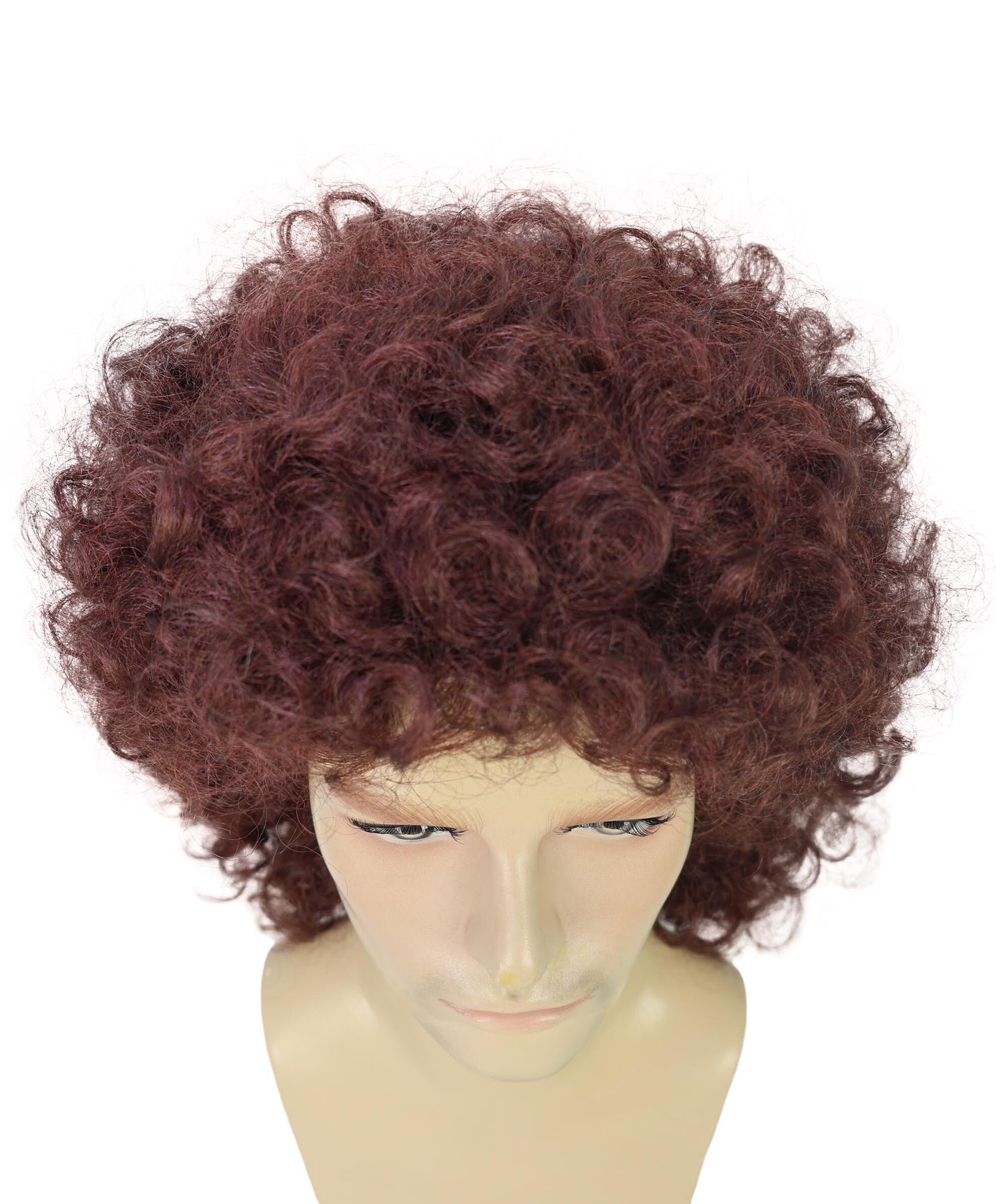 HPO Men’s May Queen Guitar Hero Dark Brown Afro Wig | Halloween and Cosplay Wig | Flame-retardant Synthetic Fiber
