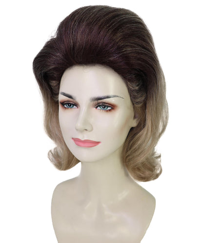 HPO Adult Women’s Celine Shoulder-Length Multople Short Wig  | Halloween and Cosplay Wig | Flame-retardant Synthetic Fiber