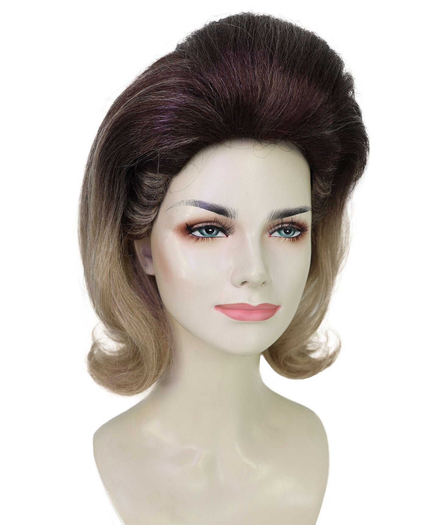 HPO Adult Women’s Celine Shoulder-Length Multople Short Wig  | Halloween and Cosplay Wig | Flame-retardant Synthetic Fiber