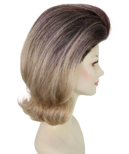 HPO Adult Women’s Celine Shoulder-Length Multople Short Wig  | Halloween and Cosplay Wig | Flame-retardant Synthetic Fiber