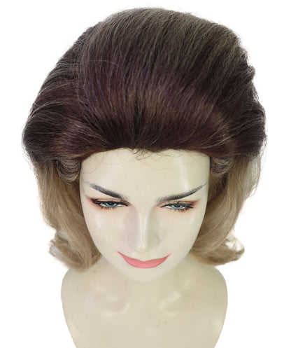 HPO Adult Women’s Celine Shoulder-Length Multople Short Wig  | Halloween and Cosplay Wig | Flame-retardant Synthetic Fiber