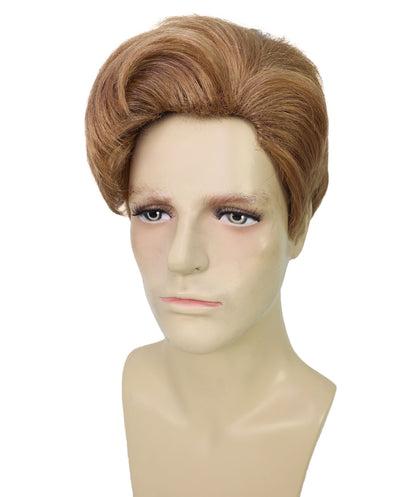 HPO Men’s Musician 9-Inch Short Straight Brown ELTON Wig | Halloween and Cosplay Wig | Flame-retardant Synthetic Fiber