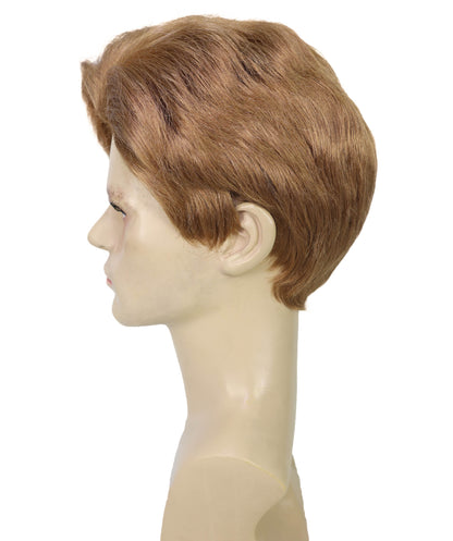 HPO Men’s Musician 9-Inch Short Straight Brown ELTON Wig | Halloween and Cosplay Wig | Flame-retardant Synthetic Fiber