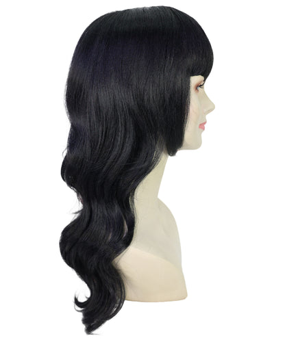 HPO Women's Black and Pink Wavy Gothic Wig  | Halloween and Cosplay Wig | Flame-retardant Synthetic Fiber