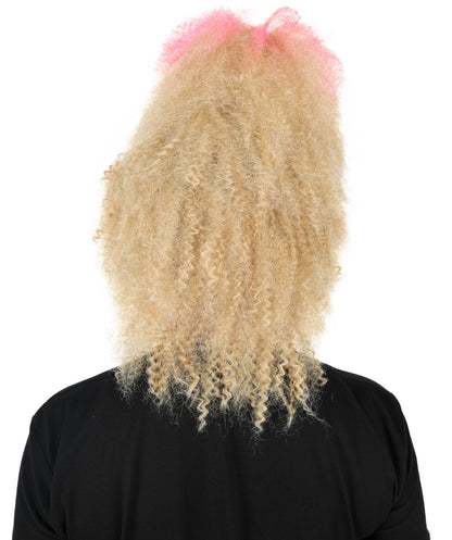 HPO Women Retro 80's Crimped High Ponytail Wig for Vintage Themed Parties and Cosplay, Flame-retardant Synthetic Fibe