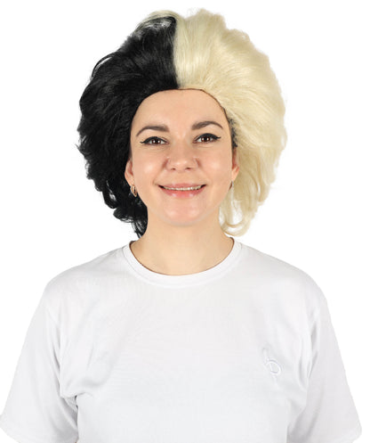 HPO Women's Evil Madame Wig - Dark Dramatic and Perfect for Halloween & Cosplay, Flame-retardant Synthetic Fiber