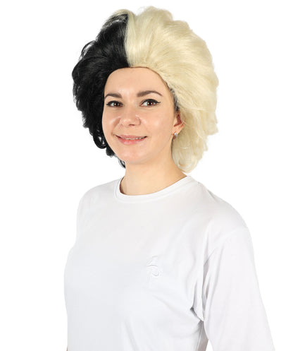 HPO Women's Evil Madame Wig - Dark Dramatic and Perfect for Halloween & Cosplay, Flame-retardant Synthetic Fiber