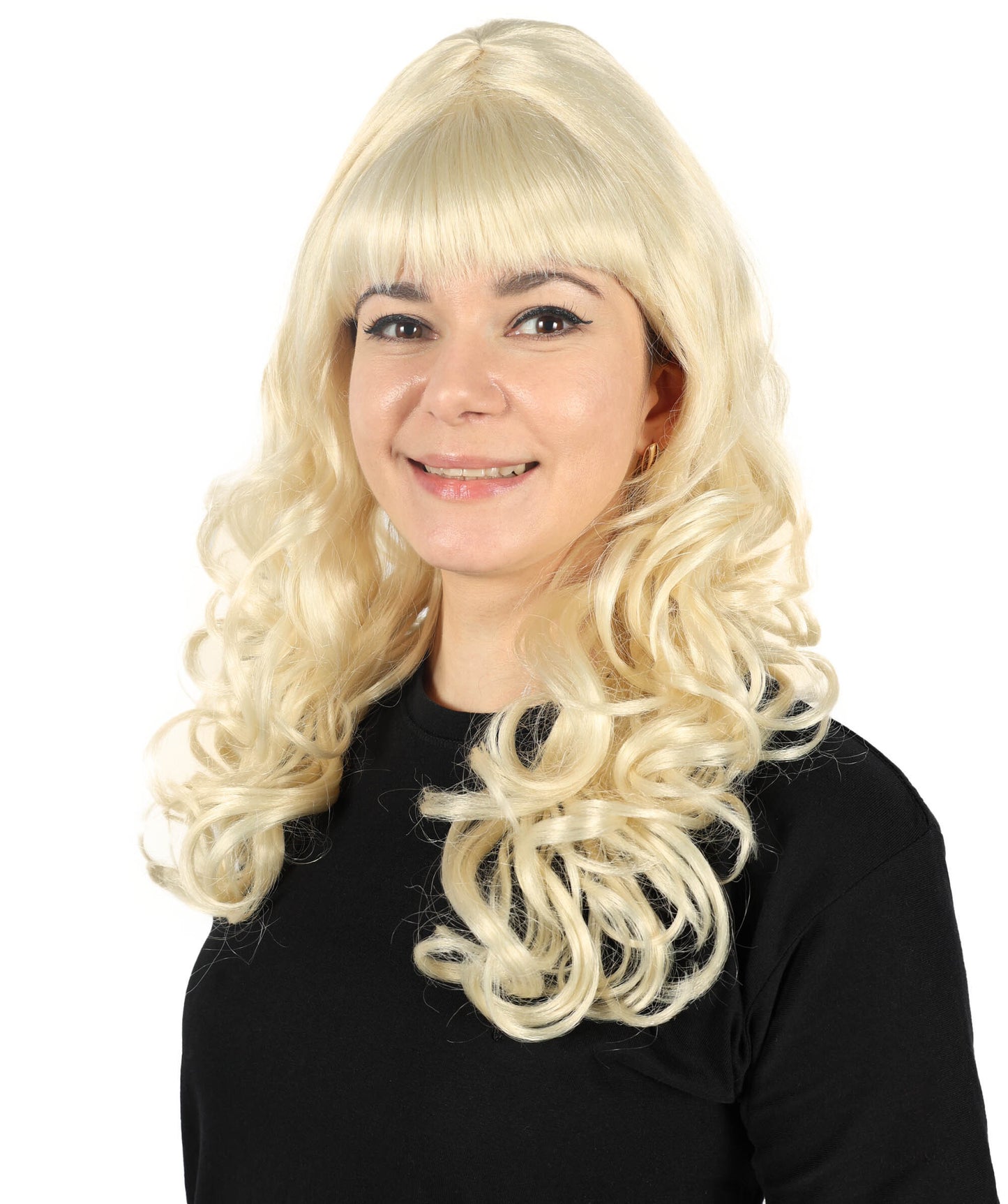 HPO Women Beehive Beauty Blonde Wavy Wig - Iconic Retro High Volume Hair for Themed Parties,Flame-retardant Synthetic Fiber