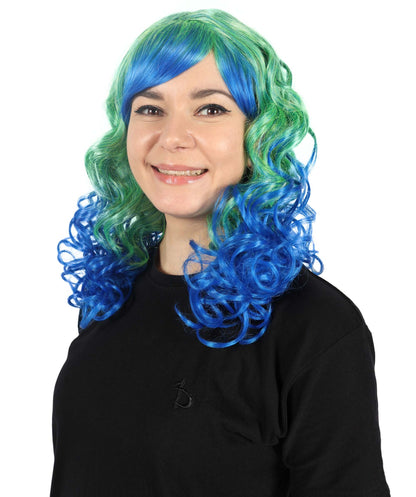 HPO Women Divatastic Multiple Wig – Glamorous Long Curly Hair for Stunning, Bold Looks, Flame-retardant Synthetic Fiber