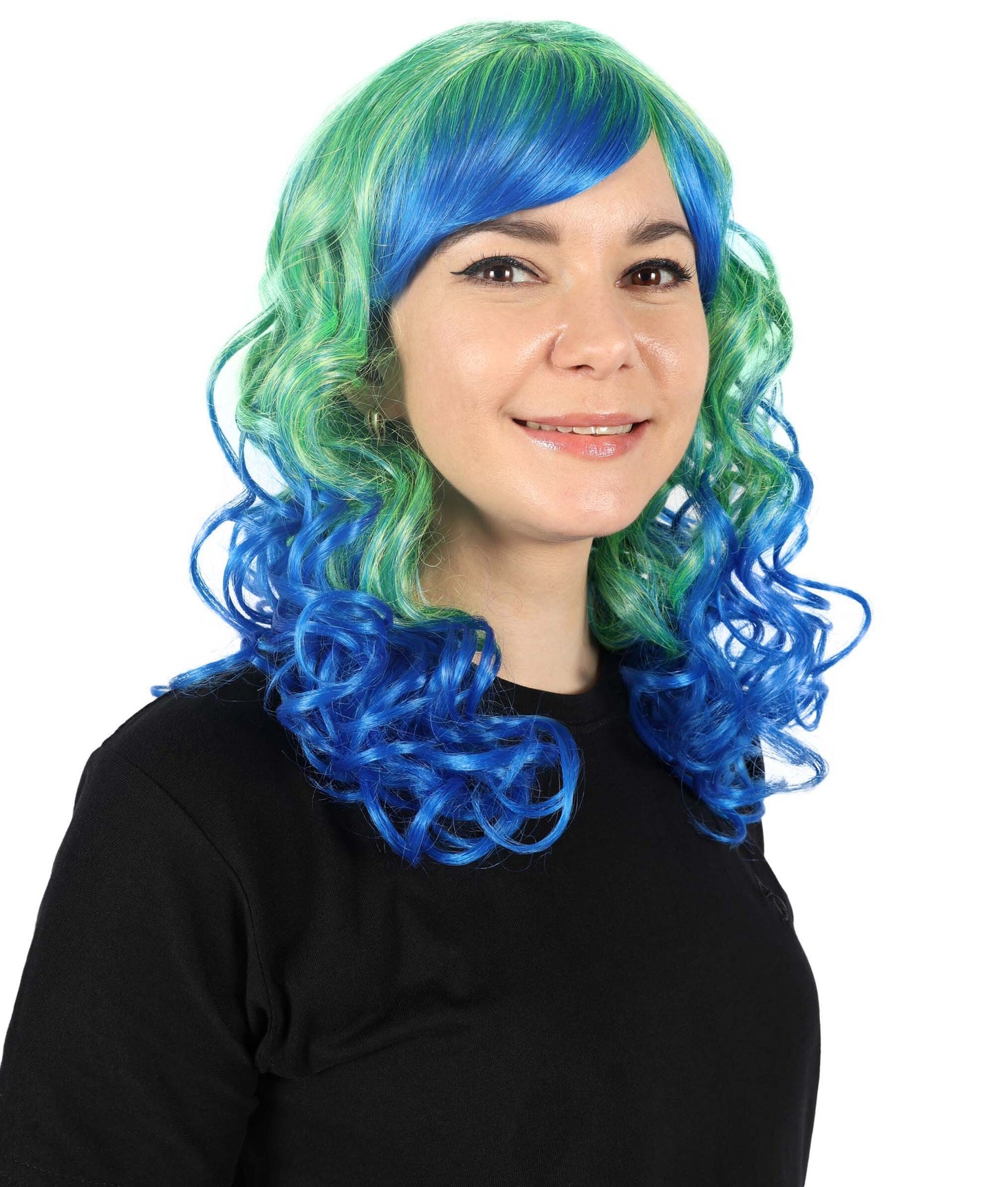 HPO Women Divatastic Multiple Wig – Glamorous Long Curly Hair for Stunning, Bold Looks, Flame-retardant Synthetic Fiber