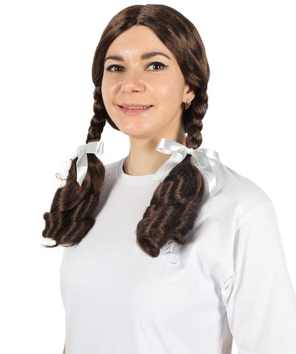 HPO Adult Women'S Country Wig Mahogany Brown – Soft Waves, Hair for Every Event, Flame-retardant Synthetic Fiber