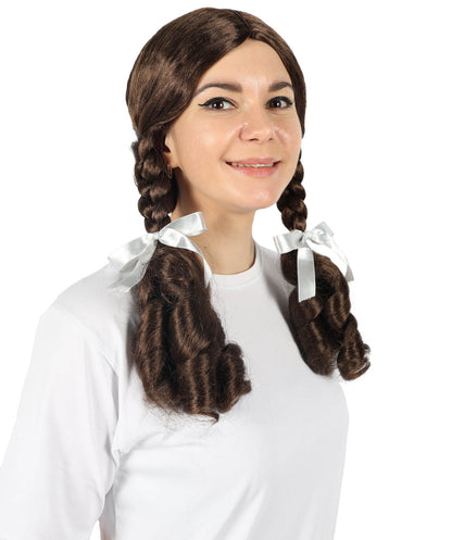 HPO Adult Women'S Country Wig Mahogany Brown – Soft Waves, Hair for Every Event, Flame-retardant Synthetic Fiber