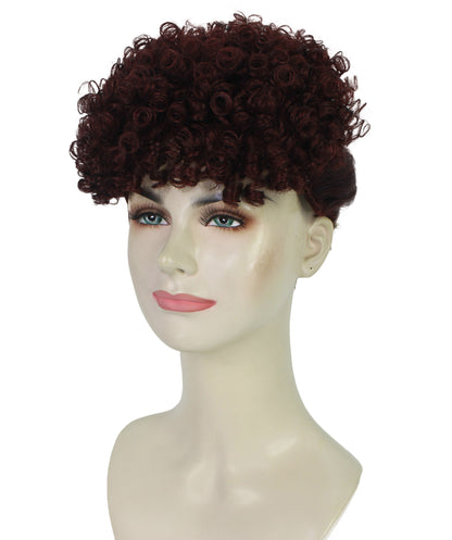 Women's Yours Zala Hand-Braided Wig Trendy Updo Wig with Double French Braids and Natural Curly Top | Runway Shades of Black and Dark Wine | Synthetic Fiber | Breathable Capless Fit