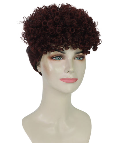 Women's Yours Zala Hand-Braided Wig Trendy Updo Wig with Double French Braids and Natural Curly Top | Runway Shades of Black and Dark Wine | Synthetic Fiber | Breathable Capless Fit