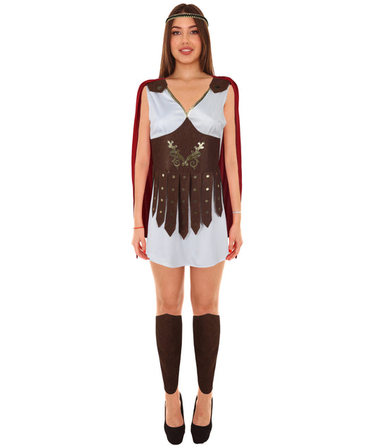Women's Multiple Historical Roman Soldier Costume | Suitable for Halloween | Synthetic Fabric