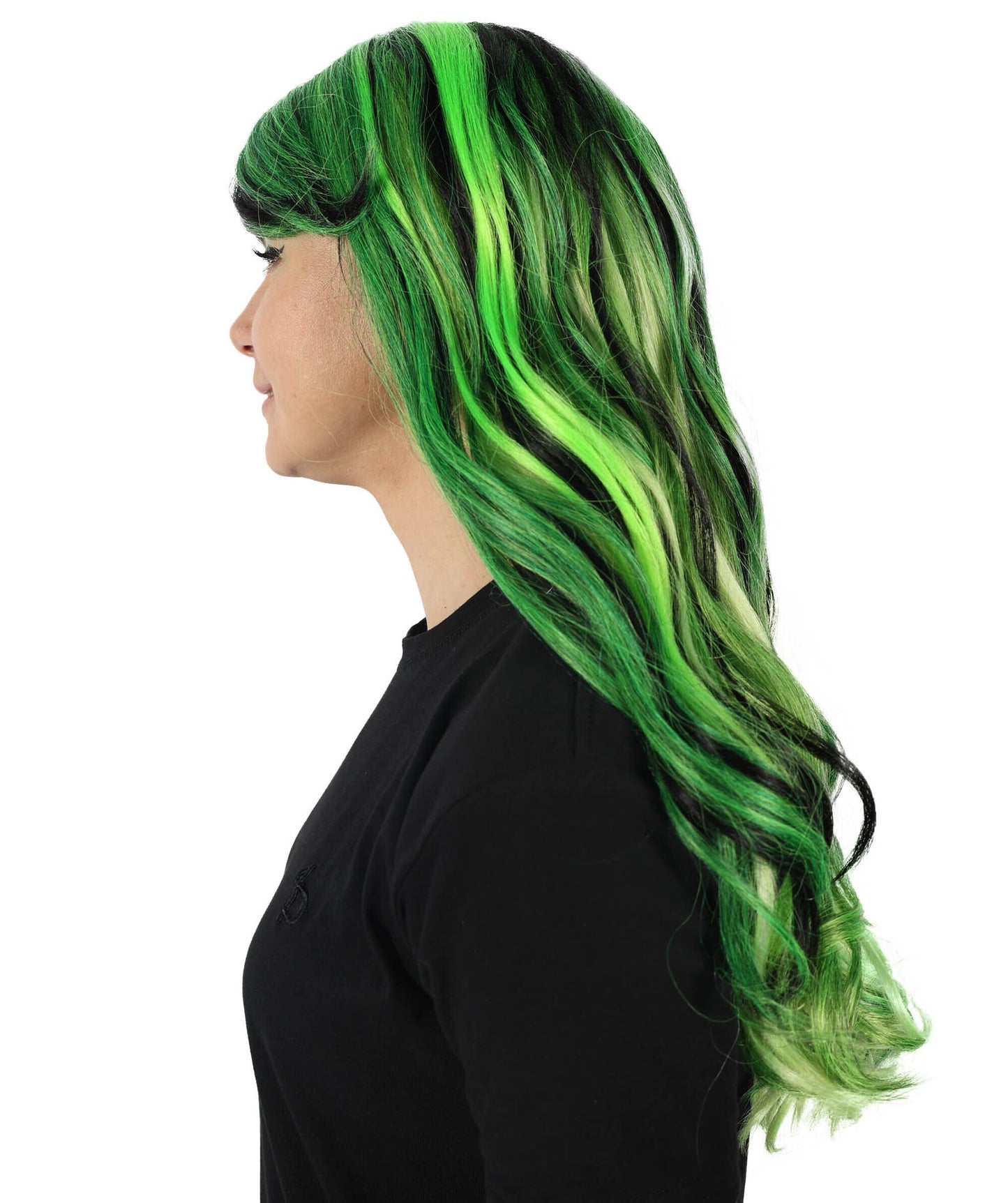 HPO Adult Women Long Rainbow Wavy Drag Queen Wig | Ideal Cosplay Wigs for Halloween Tv Movie Character | Premium Breathable Capless Cap | Flame Retardant Synthetic Fiber